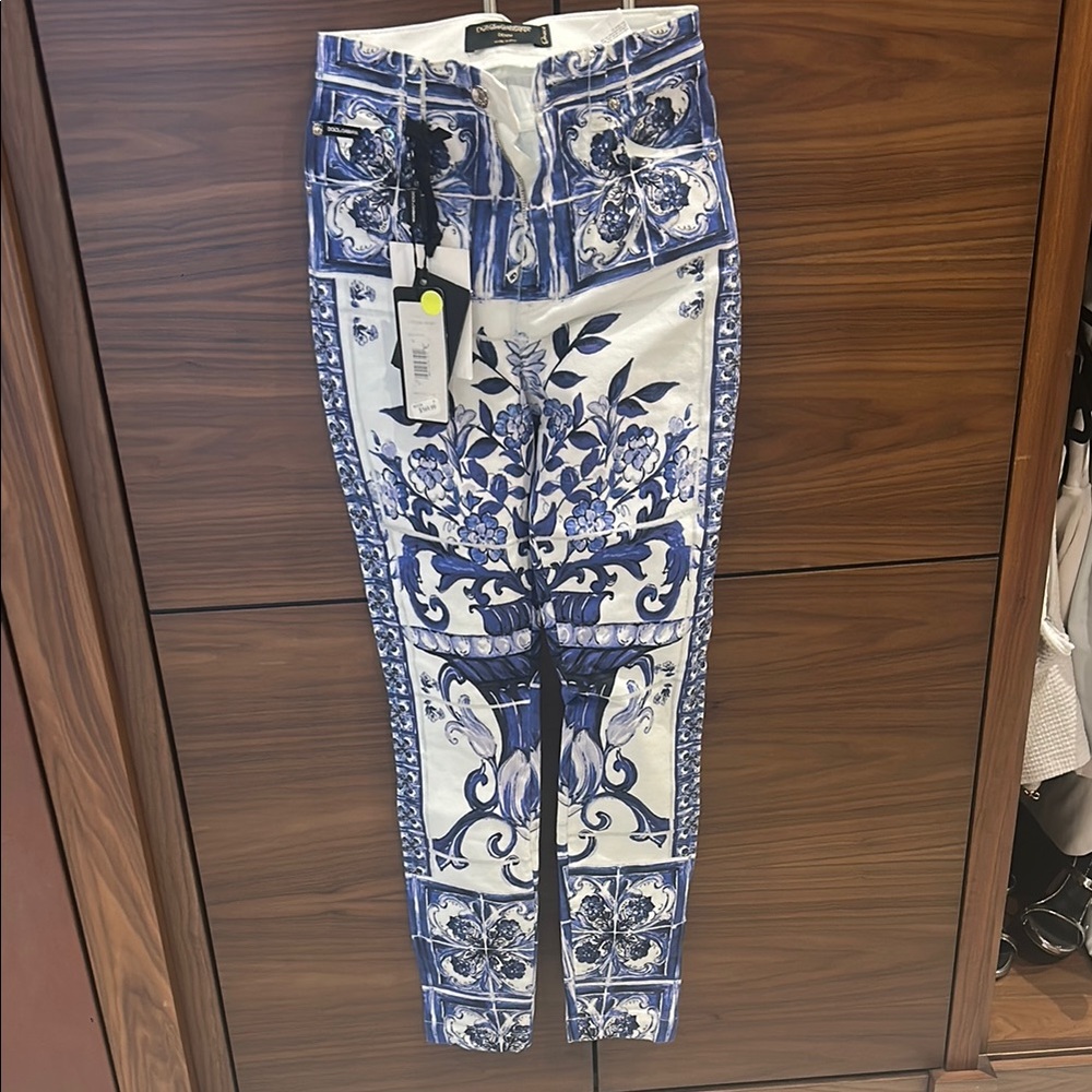 Grace Blue and White Swirl Pants